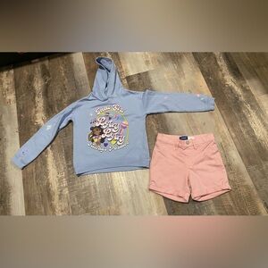 That girl Lay Lay Blue Hoodie and Pink Shorts